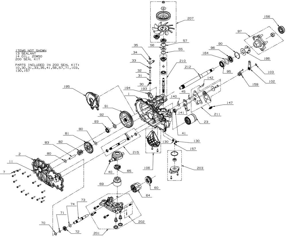 Transmission (Lh) Diagram and Parts List for ZTX5-54KH (47RKAAA7A10)(2023) Cub Cadet Lawn Tractor